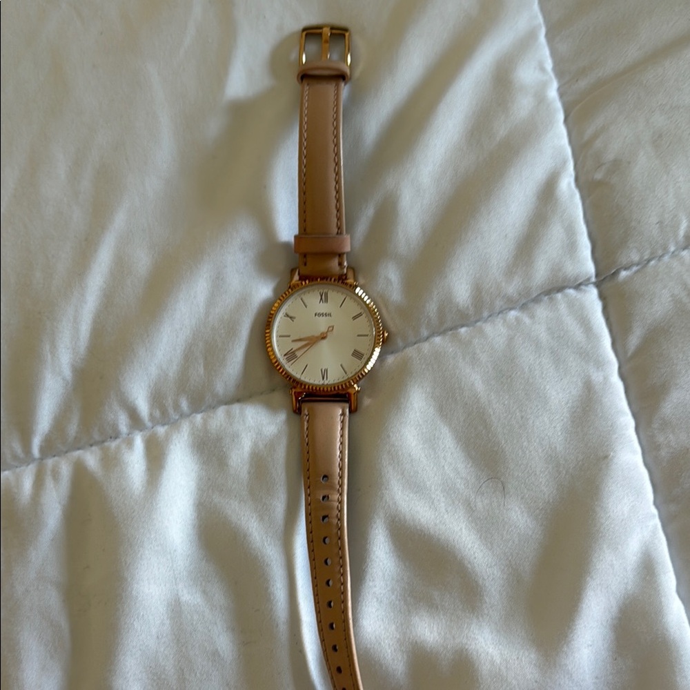 Fossil Tan Leather Strap Watch